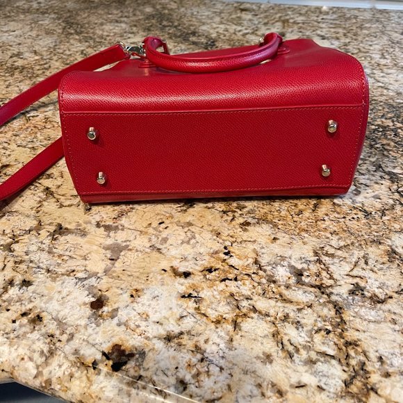 Jacques Esterel Red Handbag with adjustable crossbody/shoulder strap - Picture 4 of 12